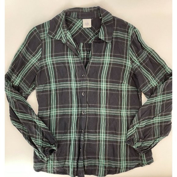 CAbi Tops - CAbi Women’s Green Plaid Long Sleeves Button Shirt Style 3769 Size M